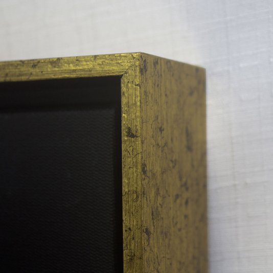 Detalhes, moldura flutuante com tela canvas.
