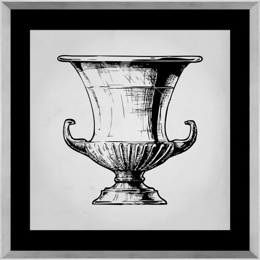 Quadro de Vaso Grego Ânfora com Moldura Alumínio 100x100cm