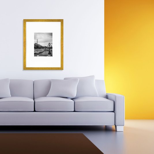Quadro Decor com Moldura Dourada Torre Eiffel, Paris 30x40cm