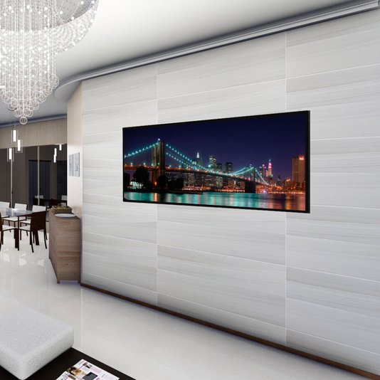 Quadro Decorativo com Moldura Preta Ponte Brooklyn a Noite: Qualidade Sem Igual