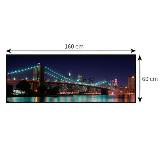 Quadro Decorativo com Moldura Preta Ponte Brooklyn a Noite: Qualidade Sem Igual