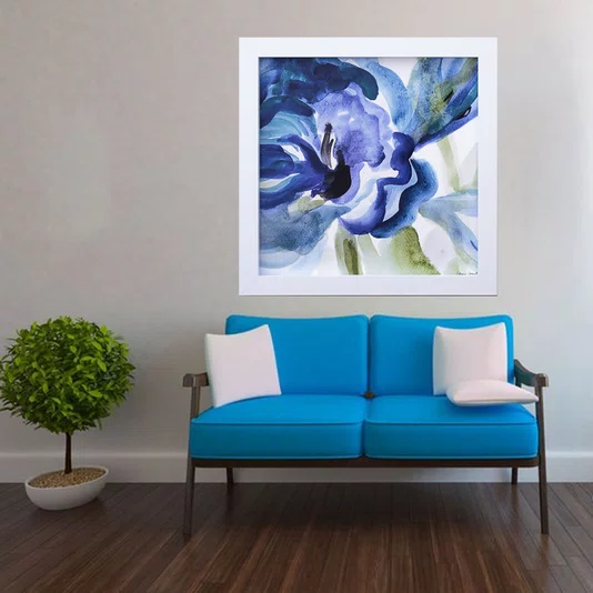 Quadro Decorativo Abstrato Azul Delicado II -  30x30cm