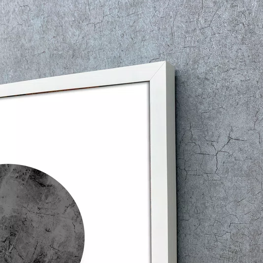 Quadro Decorativo Abstrato Círculos Modernos com Moldura e Vidro