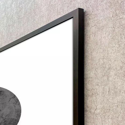Quadro Decorativo Abstrato Círculos Modernos com Moldura e Vidro