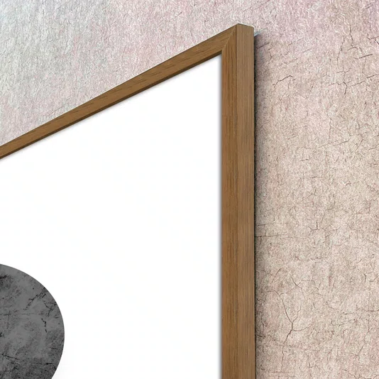 Quadro Decorativo Abstrato Círculos Modernos com Moldura e Vidro