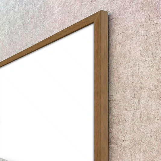 Quadro Decorativo Abstrato Moderno Círculos Texturizados com Moldura e Vidro