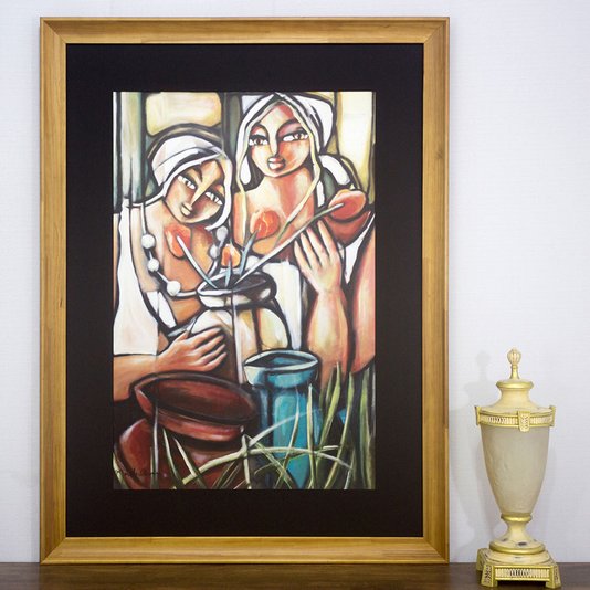 Quadro Decorativo Arte Figurativa Moderna Mulheres 90x120 cm