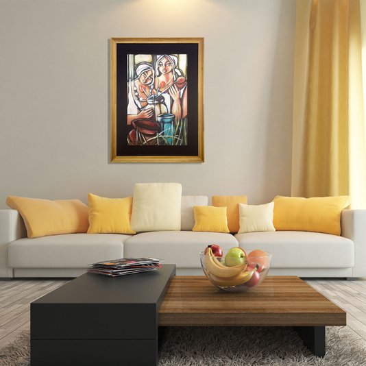 Quadro Decorativo Arte Figurativa Moderna Mulheres 90x120 cm