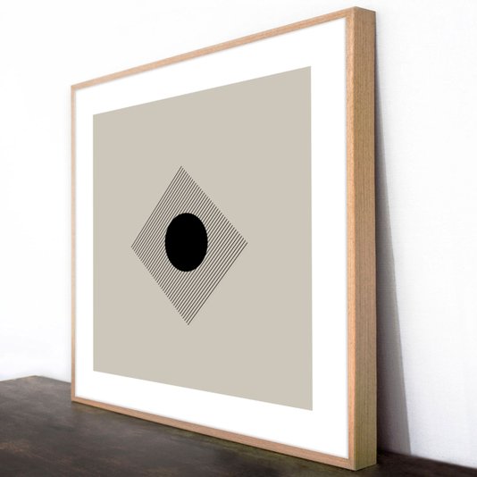Quadro Decorativo Arte Moderna Geométrica com Fundo Nude Escolha o Tamanho
