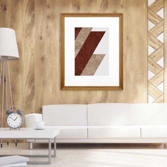 Quadro Decorativo Arte Moderna Geométrico Faixas 90x110 cm
