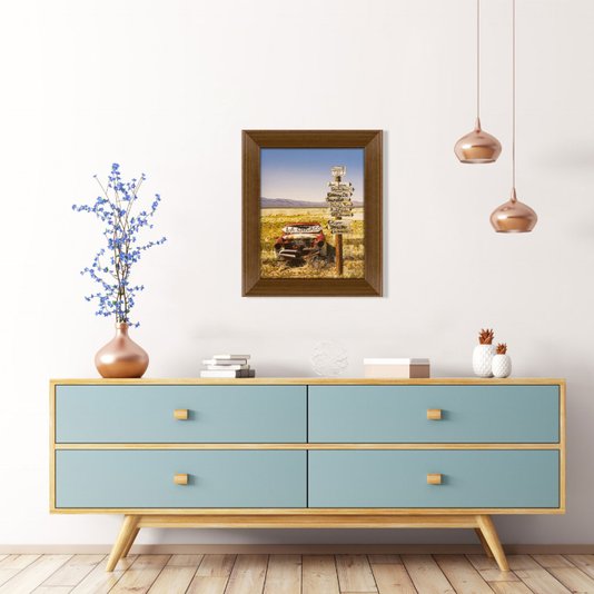 Quadro Decorativo Carro Abandonado Route 66 - 50x60cm