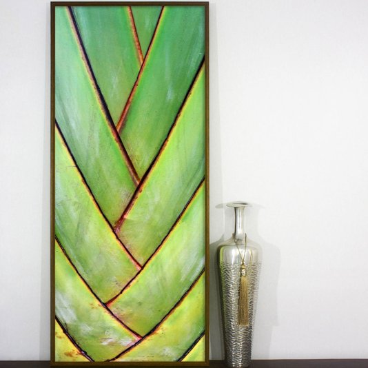 Quadro Decorativo Close Base Palmeira dos Viajantes 50x120 cm