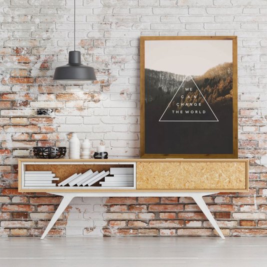 Quadro Decorativo com Frase We Can Rústico 50x70cm