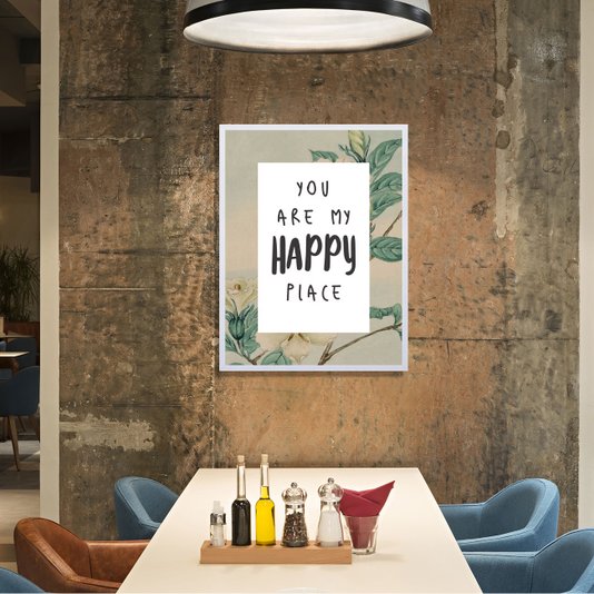 Quadro Decorativo com Frase You Are My Happy Place 40x50cm