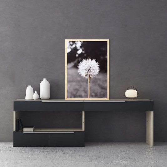 Quadro Decorativo com Impressão Personalizada Flor Dente de Leão 50x70cm