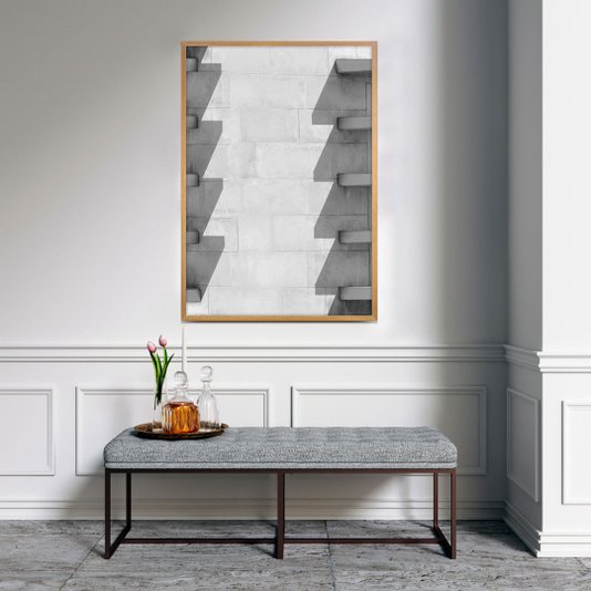 Quadro Decorativo com Moldura Arquitetura em Preto e Branco 60x80 cm