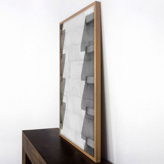 Quadro Decorativo com Moldura Arquitetura em Preto e Branco 60x80 cm