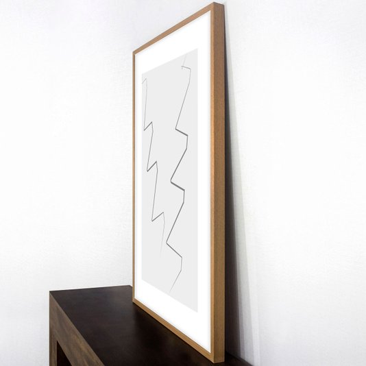 Quadro Decorativo com Moldura Arte Moderna Traços Abstratos - Escolha o Tamanho