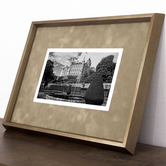Quadro Decorativo com Moldura Bronze Castelo Dunrobin 40x30cm
