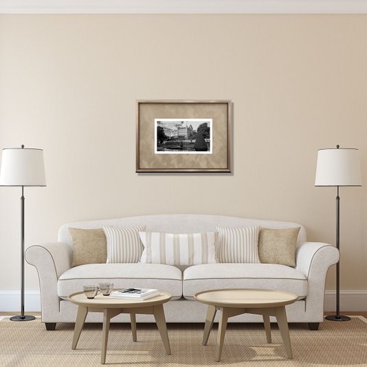 Quadro Decorativo com Moldura Bronze Castelo Dunrobin 40x30cm