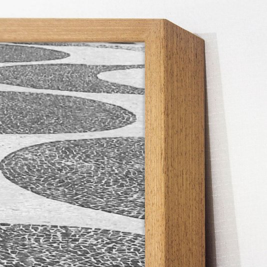 Quadro Decorativo com Moldura Carvalho Calçadão Copacabana Rio de Janeiro 60x80 cm