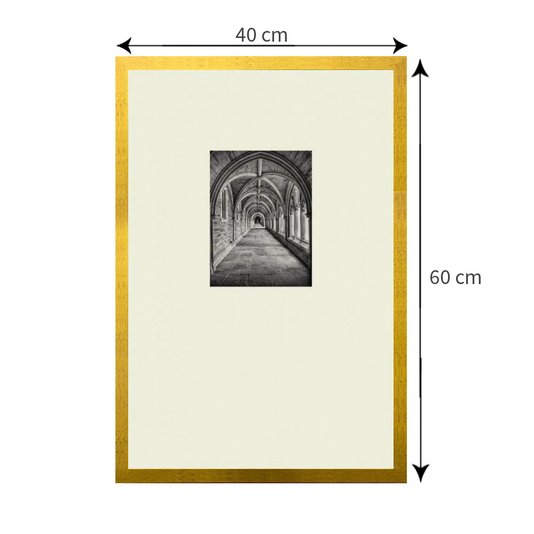 Quadro Decorativo com Moldura Dourada Arquitetura Religiosa 40x60cm