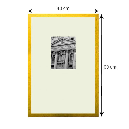 Quadro Decorativo com Moldura Dourada Basílica de São Pedro em Roma 40x60cm