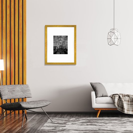 Quadro Decorativo com Moldura Dourada Sinagoga Igreja Judaica 30x40cm