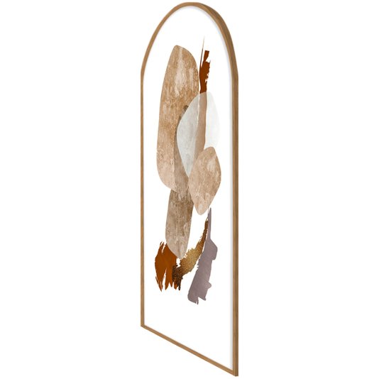 Quadro Decorativo com Moldura Freijó Estilo Abstrato em Formato Janela