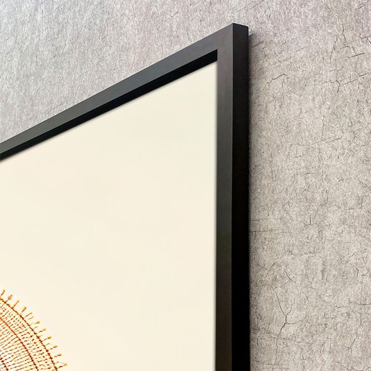 Quadro Decorativo com Moldura Preta Arte Moderna Geométrica Colorida Família Divina