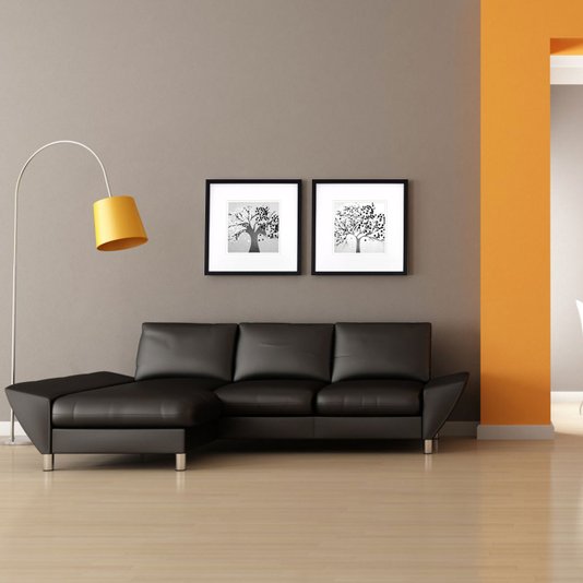 Quadro Decorativo com Moldura Preta Árvore em Preto e Branco 50x50cm