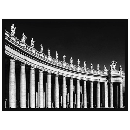 Quadro Decorativo com Moldura Preta Basílica de São Pedro em Roma 70x50cm