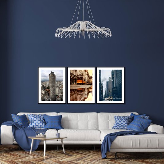 Quadro Decorativo com Moldura Preta Bonde Elétrico em Portugal