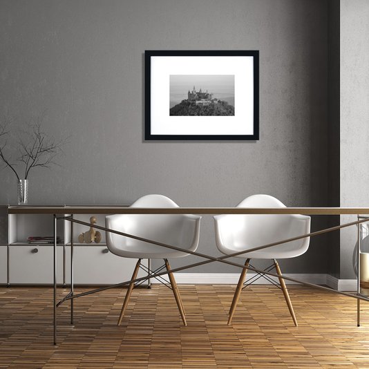 Quadro Decorativo com Moldura Preta Paisagem Castelo de Sigmaringen