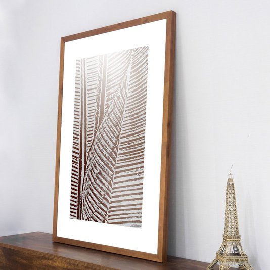 Quadro Decorativo com Moldura Rústica Arte Folha de Bananeira