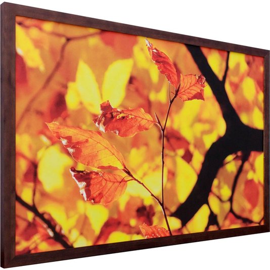 Quadro Decorativo com Moldura Rústica Folhagem de Outono 90x60cm