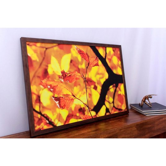 Quadro Decorativo com Moldura Rústica Folhagem de Outono 90x60cm