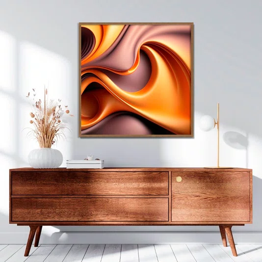 Quadro Decorativo Efeito 3D com Moldura e Vidro Arte Moderna Colorida