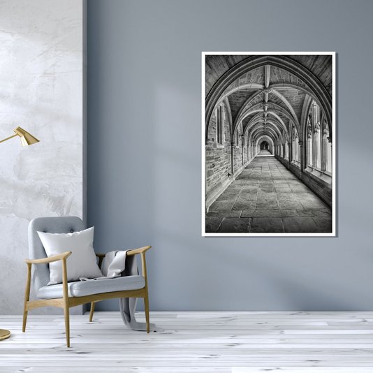 Quadro Decorativo em Preto e Branco Arquitetura Religiosa - Escolha o Tamanho