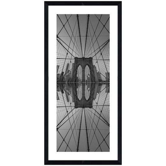 Quadro Decorativo em Preto e Branco Nova York Ponte Brooklyn 90x190cm