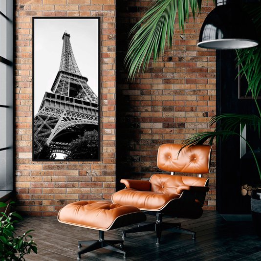 Quadro em preto e branco da Torre Eiffel - Paris.
