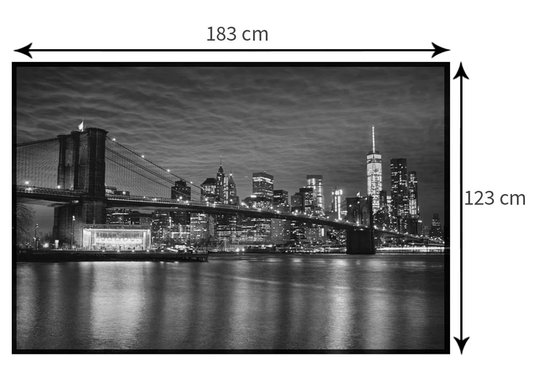 Tamanho exato do quadro (Largura x Altura): 1,83 x 1,23 metros.