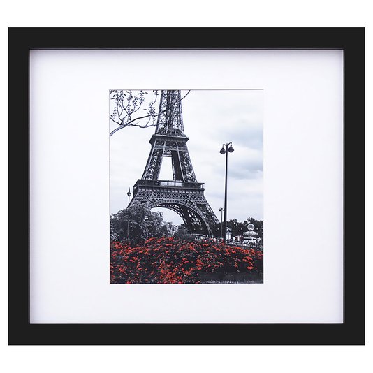 Quadro Decorativo em Preto e Branco Torre Eiffel Paris 40x40cm