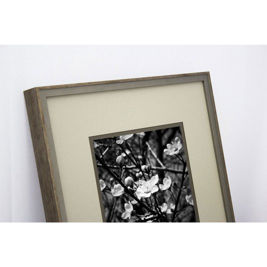 Quadro Decorativo Flor Amendoeira em Preto e Branco 50x50cm