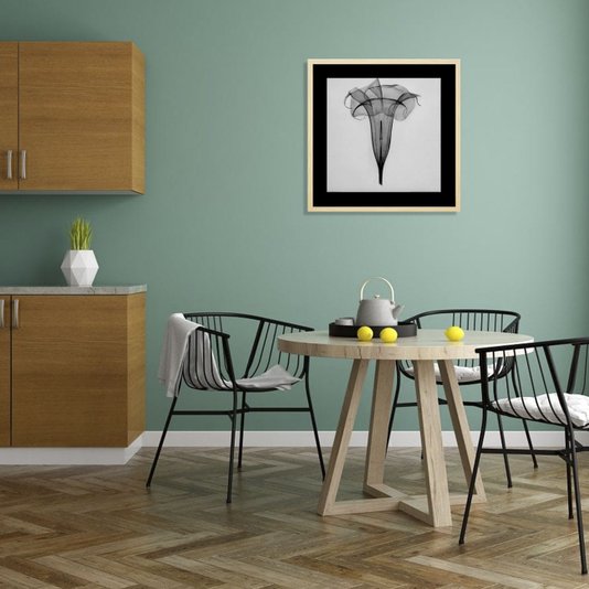 Quadro Decorativo Flor Raio-X em Preto e Branco II 40x40cm