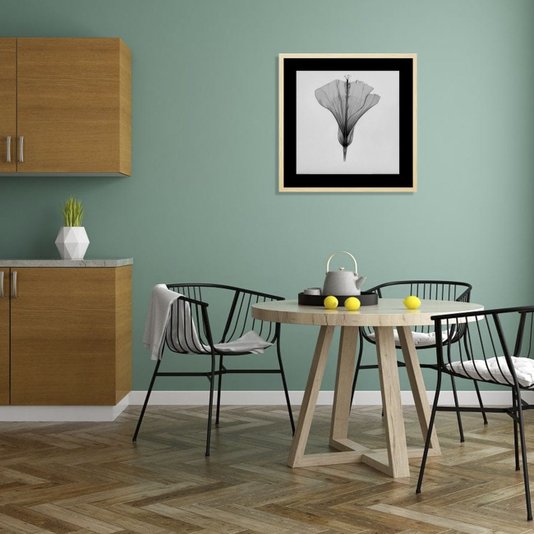Quadro Decorativo Flor Raio-X em Preto e Branco III 40x40cm