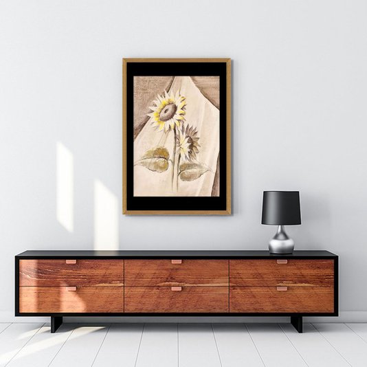 Quadro Decorativo Floral Girassol 60x90cm