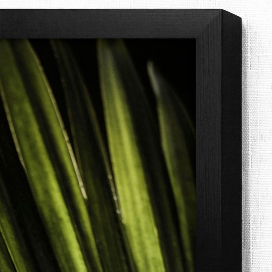 Quadro Decorativo Folha Verde com Moldura Preta - Escolha o Tamanho