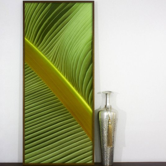 Quadro Decorativo Folha Verde de Bananeira 50x120 cm