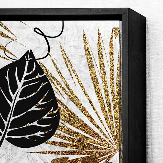 Quadro Decorativo Folhagens Tela Canvas com Moldura 70x90 cm